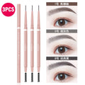 6 Colors 1.5mm Ultra Fine Double-Ended Eyebrow Pencil with Brush Long Lasting Waterproof Professional Eye Makeup Cosmetics Zpaxo 01 and 05 and 06