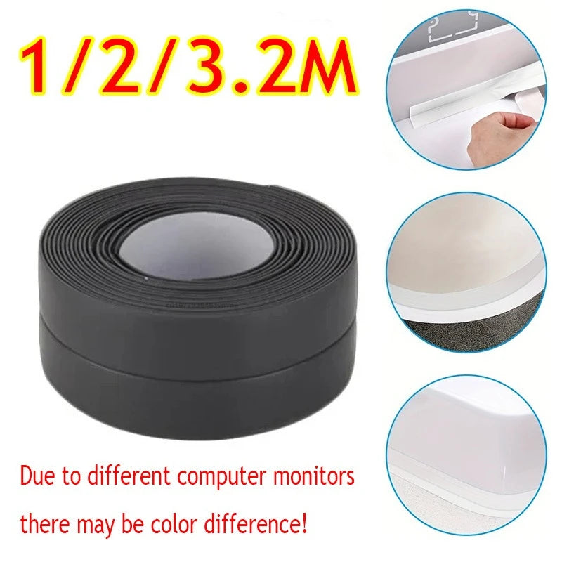 PVC Waterproof Sealing Tape Bathroom Toilet Caulk Tapes Kitchen Sink Countertop Mildew Fouling Proof Sealer Self Adhesive Strip Zpaxo