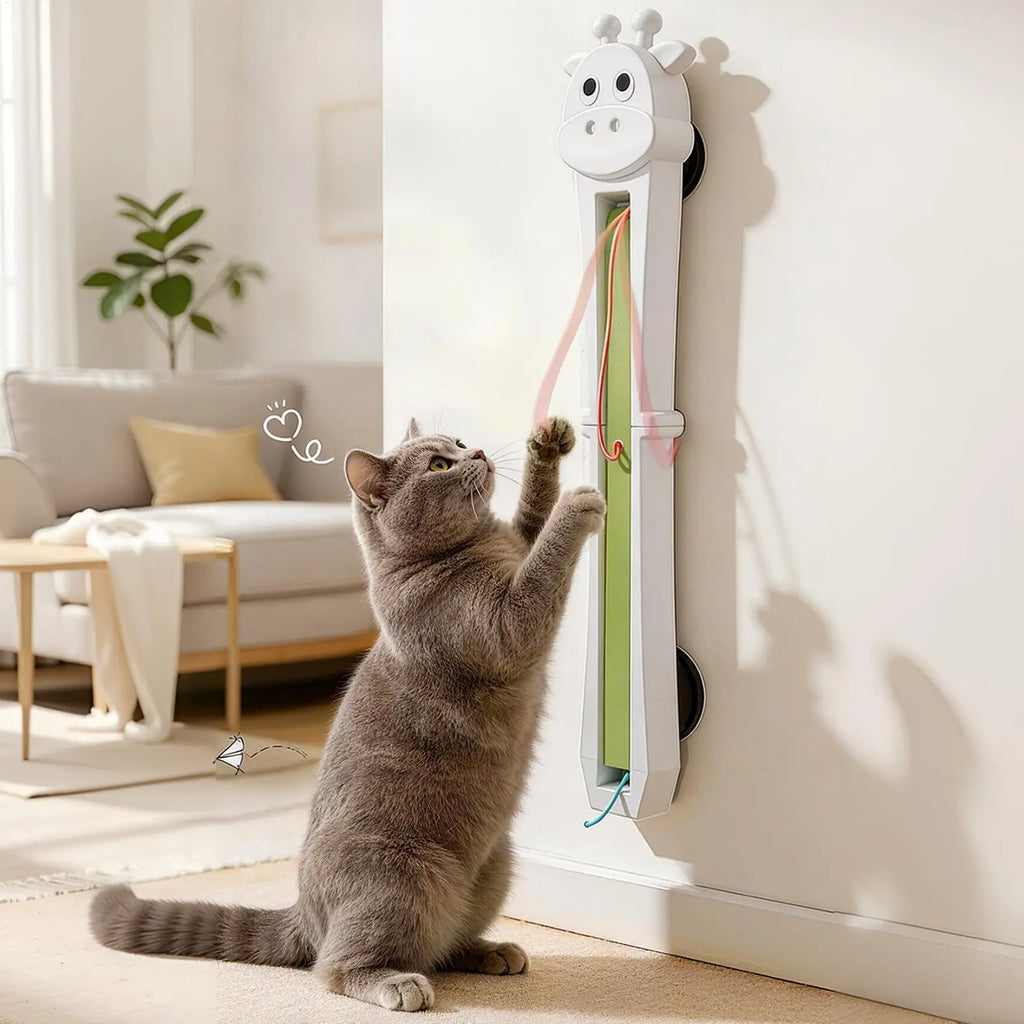 Automatic Cat Teaser Wall Mount Interactive Moving Toy Electric Pet