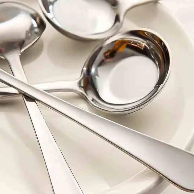Stainless Steel Round Spoon Net Red Golden Dinner Long Handle Zpaxo