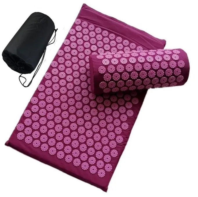 Massager Mat Shakti Mat Massage Yoga Mat Acupressure Relieve Stress Back Body Pain Spike Mat Acupuncture Massage Cushion Zpaxo purple pink