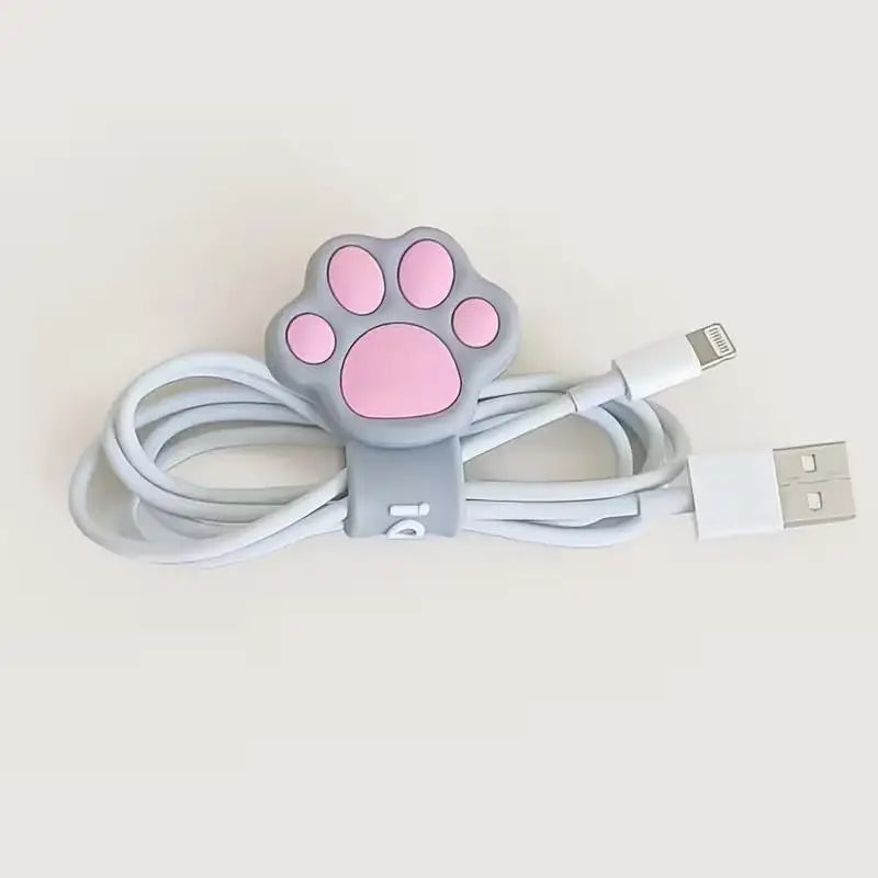 1pcs Cat Paw Cable Winders – Spiral Organizer for Earphone, Charging Cables, Portable & Practical Zpaxo
