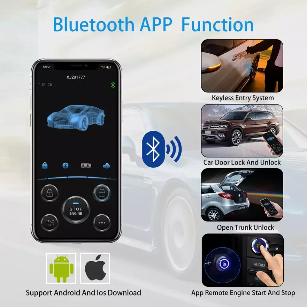 Car Remote Start Stop Bluetooth Mobile Phone APP Control Engine