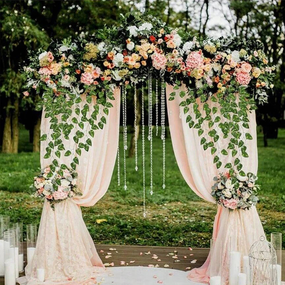 12/24Pcs Artificial Ivy Leaves Greenery Garland Fake Watermelon Vine Hanging Plants for Wedding Party Decoration Zpaxo
