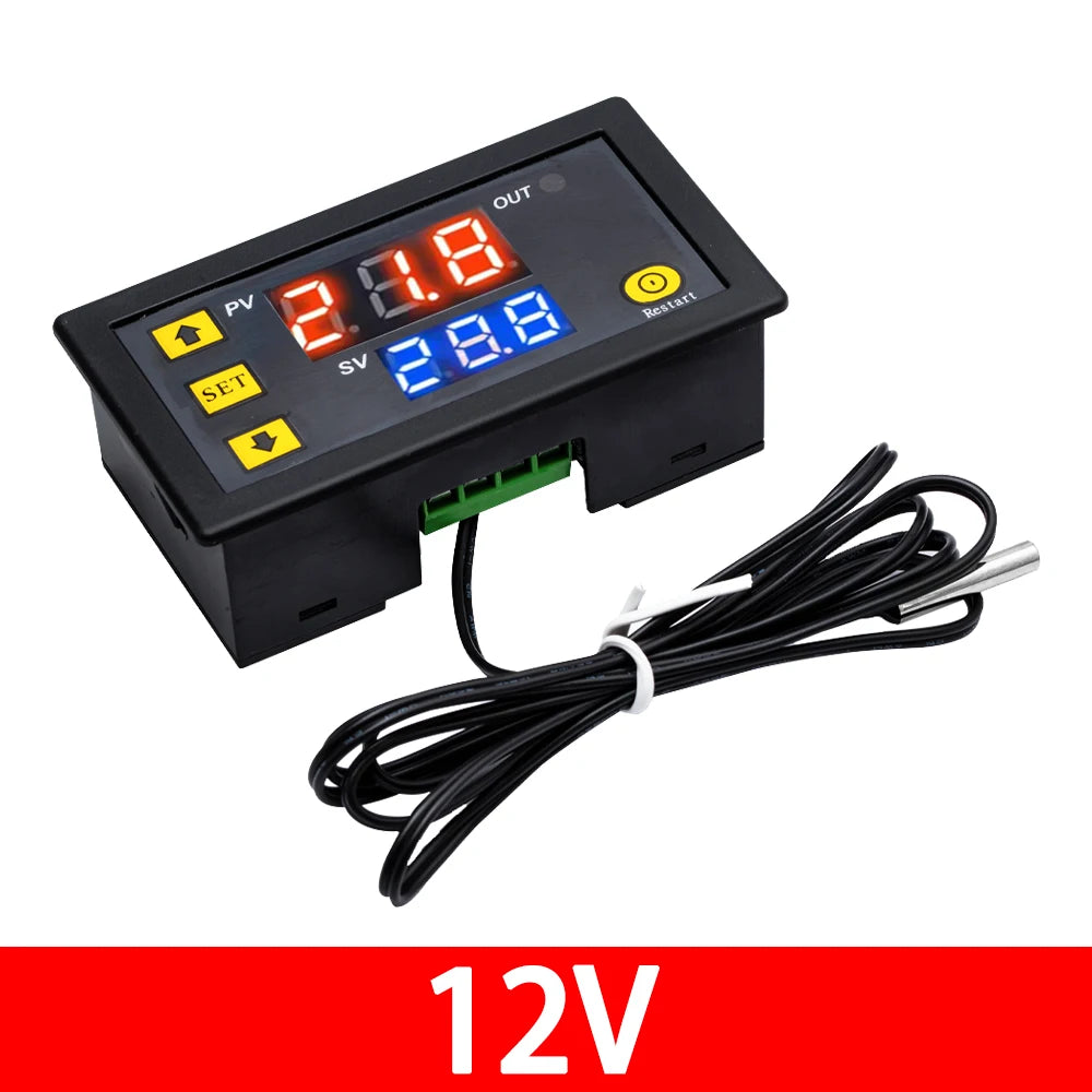 W3230 Digital Thermostat Dual Voltage 12-24V DC 110-220V AC Accuracy Zpaxo 12V