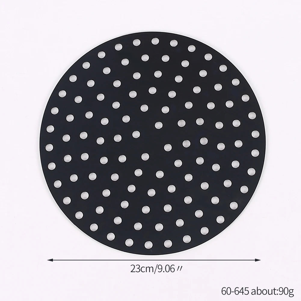 Air Fryer Silicone Liner Mat Reusable Non-Stick Baking Mat Round Square Kitchen Air Fryer Accessories Zpaxo 9in black square
