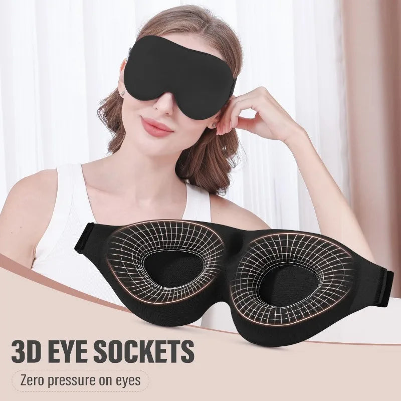 3D Contour Sleep Eye Mask – Blackout, Breathable & Adjustable