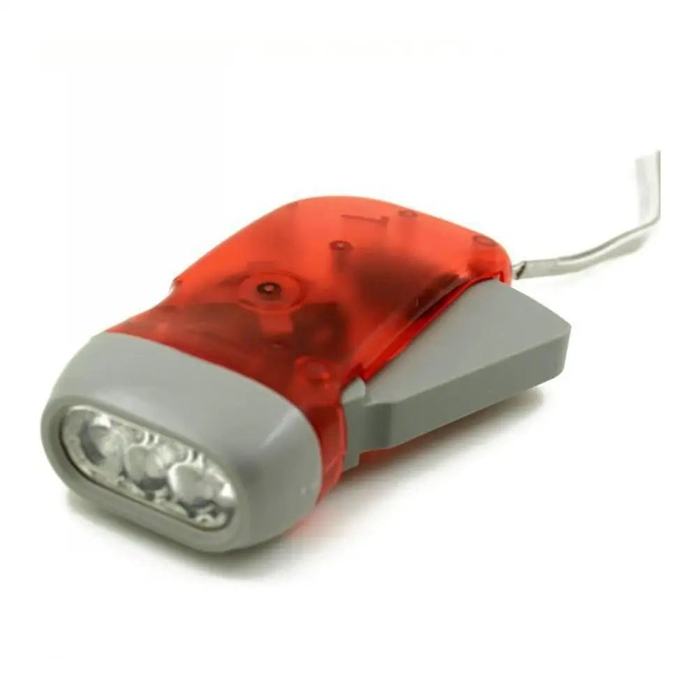 Mini Hand-Powered LED Flashlight – Battery-Free Emergency Torch LED Dynamo Flashlight Zpaxo RED shell
