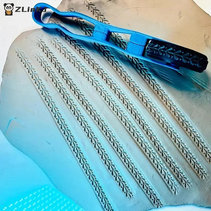 Plastic Relief Rolling Tool Clay Texture Wheel Stamp Roller Pottery Zpaxo