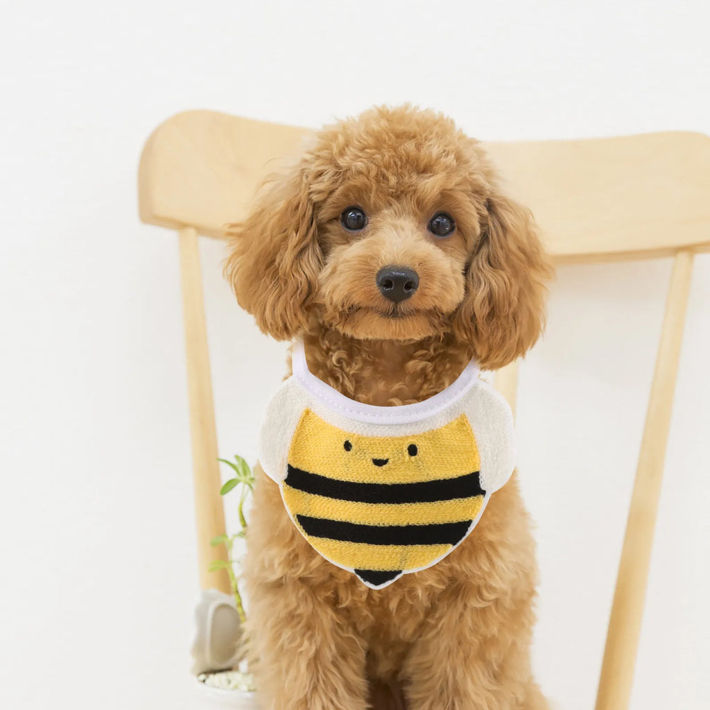 Pet Dog Scarf Neck Bandana Bee Cartoon Flower Pattern Soft Washable