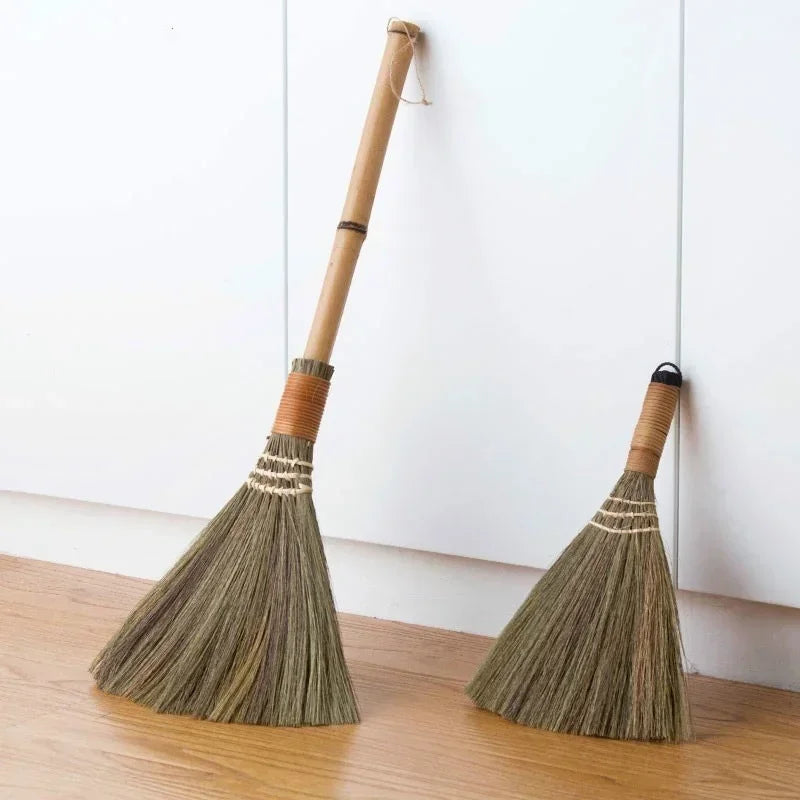 Natural Bamboo Broom & Dustpan Set – Floor Sweeping Tool Broom & Dustpan Set Zpaxo