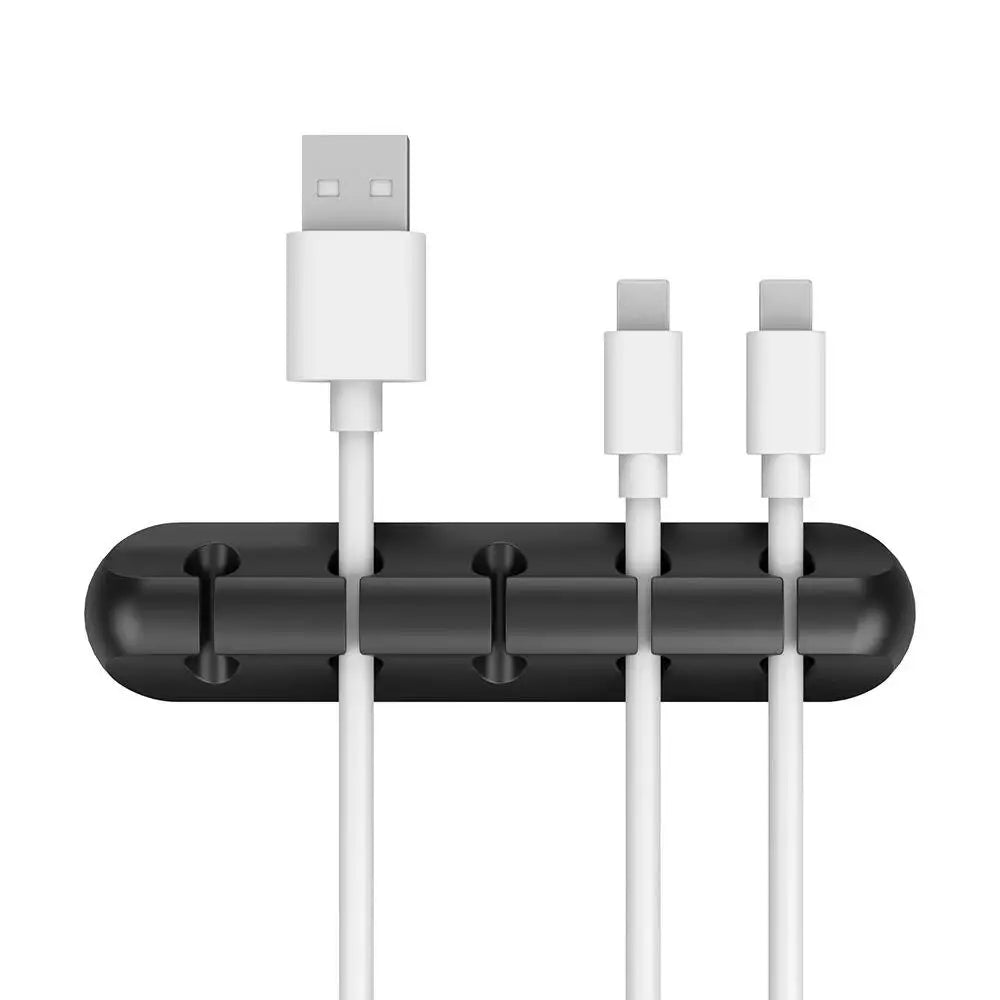 Adhesive Cable Holder Clips Cord Management Wire Organizer For Desktop USB Charging Cable Nightstand Power Cord Headphones Cable Zpaxo Black 5 Hole