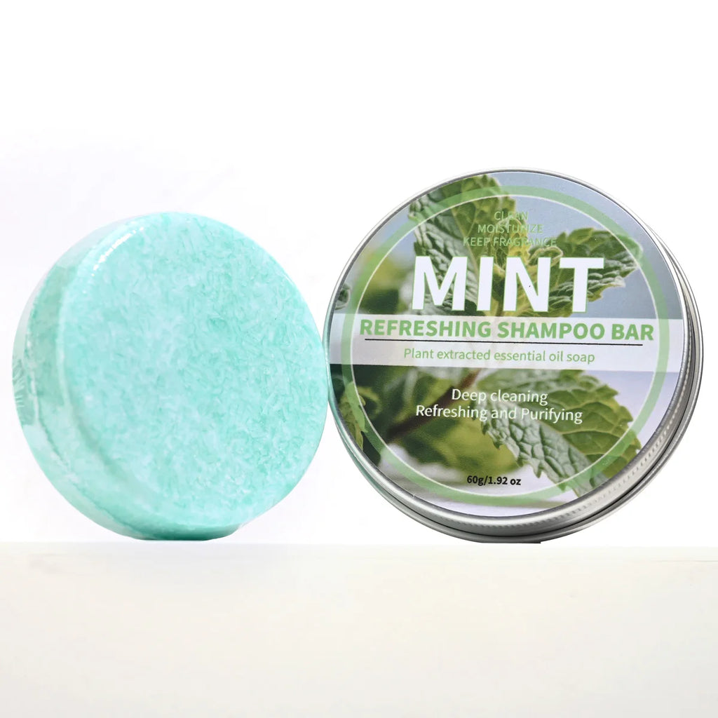 Mint Shampoo Soap Bar – Natural Plant Oil Deep Cleansing Hair Bar Solid Shampoo Bar Zpaxo
