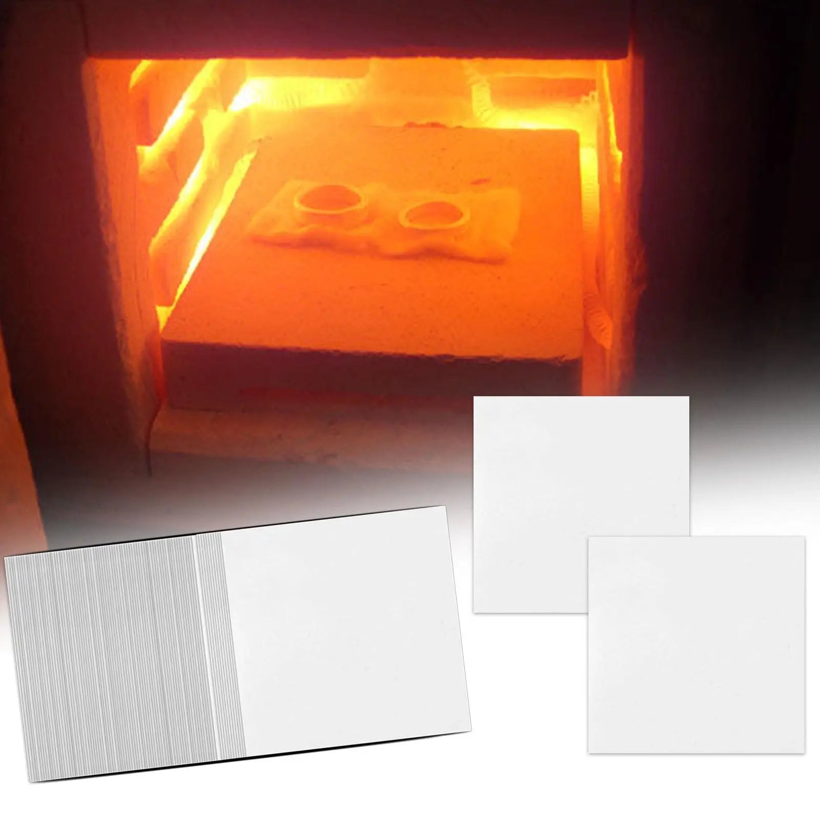 Microwave Kiln Papers DIY Fusing Glass Jewelry for DIY Craft Project Stove Fireplace Glass Art Supplies Pottery Ceramics Zpaxo 100x Square 8x8cm