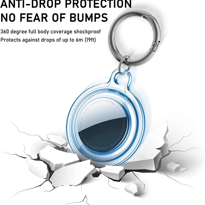 Waterproof Anti-lost Transparent TPU Case Keychain Apple Airtag Dog
