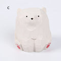 Mini Wooden Bear Figurine Handcrafted Miniature Polar Bear Animal Figurines Office Home Decor Art Carving Work Zpaxo White