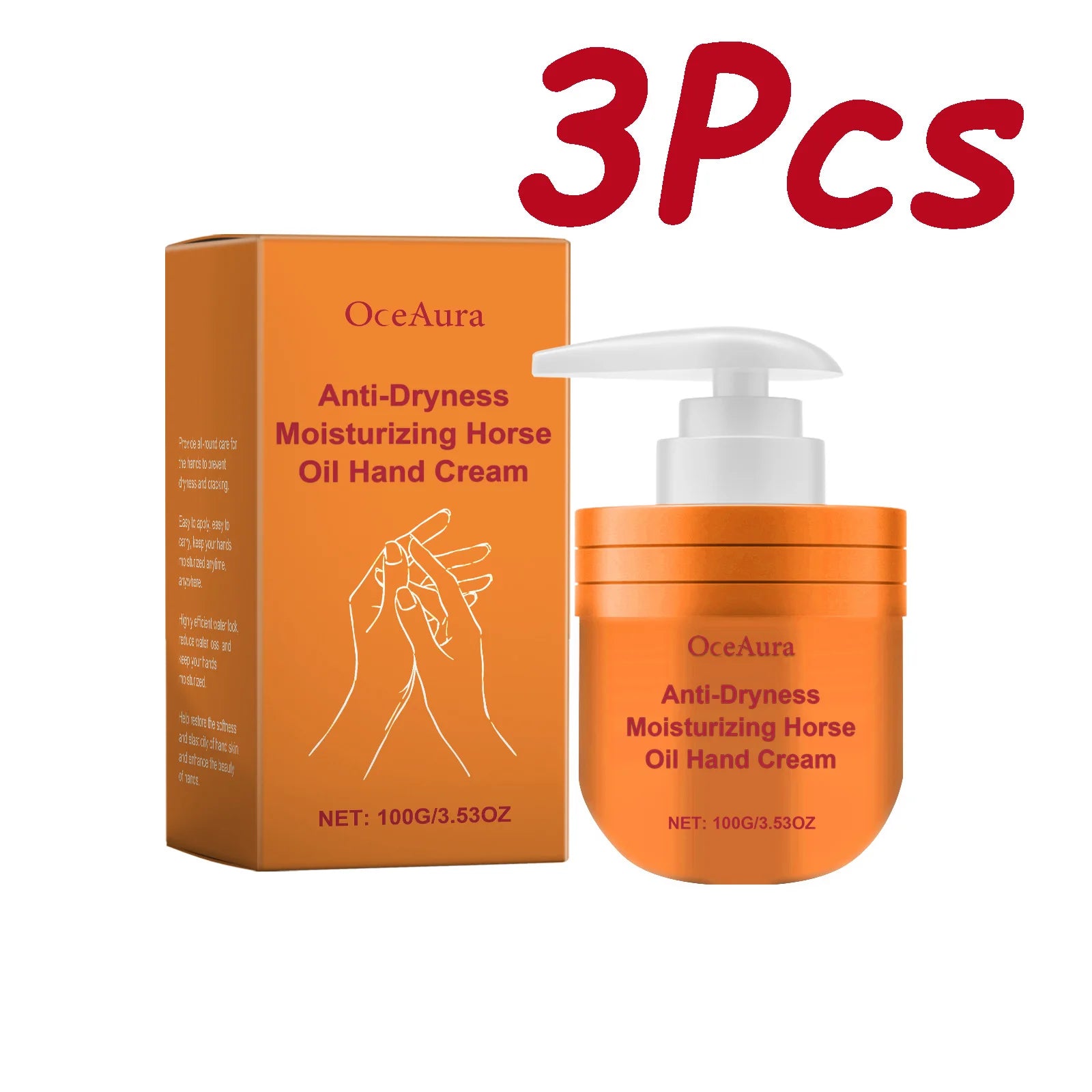 OceAura Horse Oil Hand Cream – Moisturizing Anti-Crack 100g Horse Oil Hand Cream Zpaxo 3 x 100g Boxed
