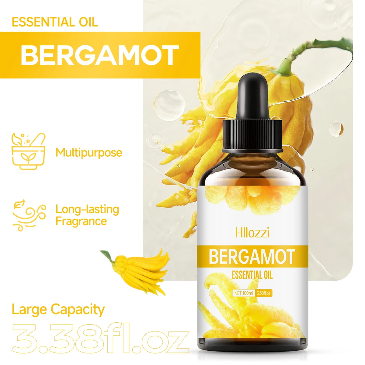 BERGAMOT ESSENTIAL OIL High-quality Moisturizing Nourishing Massage Zpaxo