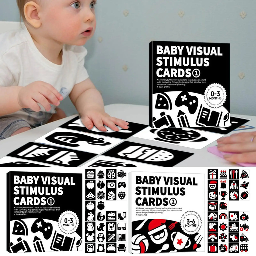 Visual Stimulation Flashcard Black And White Baby Sensory Card Brain Development Visual Stimulation Flashcard For Boys Girls Zpaxo