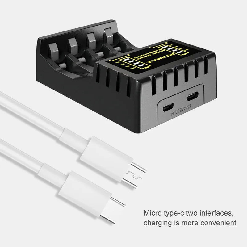 4 Slots Battery Charger Intelligent C Micro Fast AAA AA Rechargeable