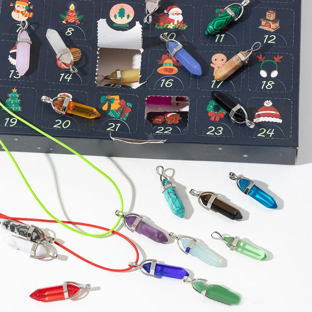 Crystal Advent Calendar 24 Days Christmas Countdown Pendant Girls