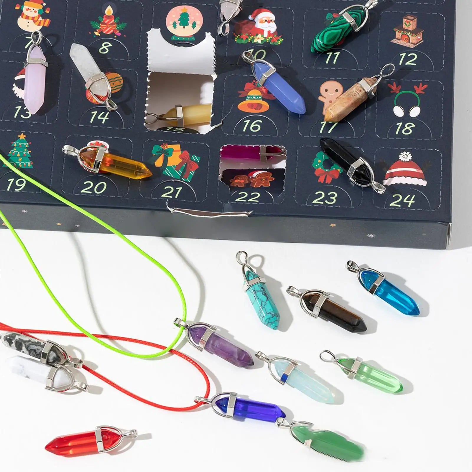 Crystal Advent Calendar 24 Days Christmas Countdown Pendant Girls
