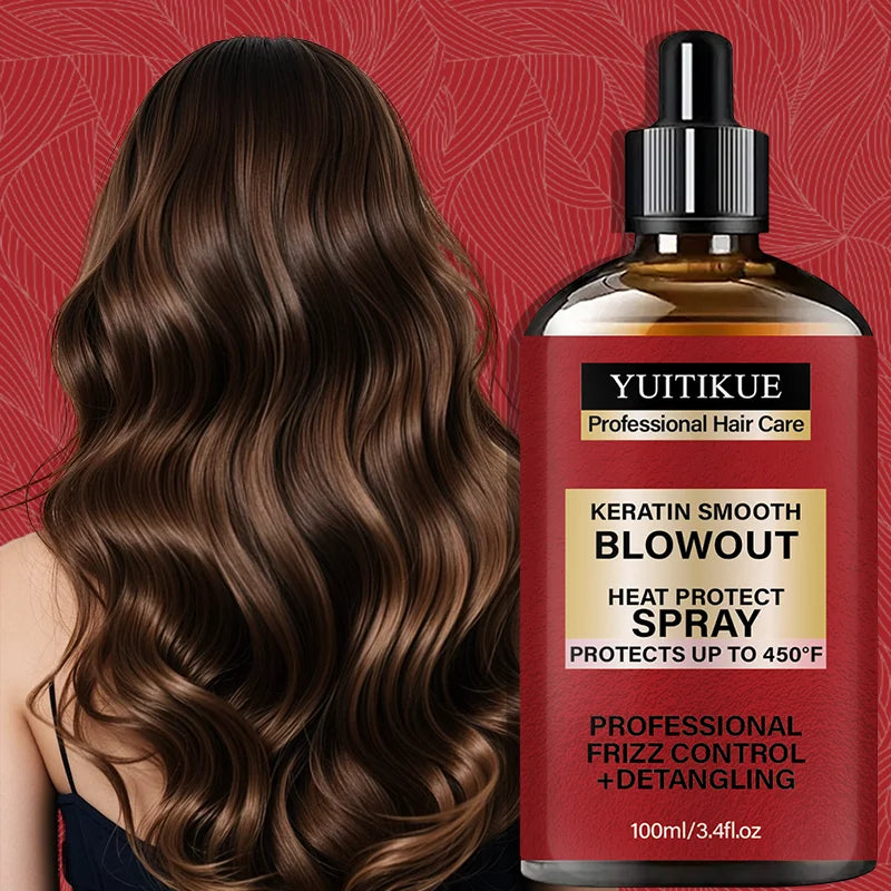 Keratin Heat Protect Spray 450°F – Frizz Control & Detangling Heat Protectant Spray Zpaxo