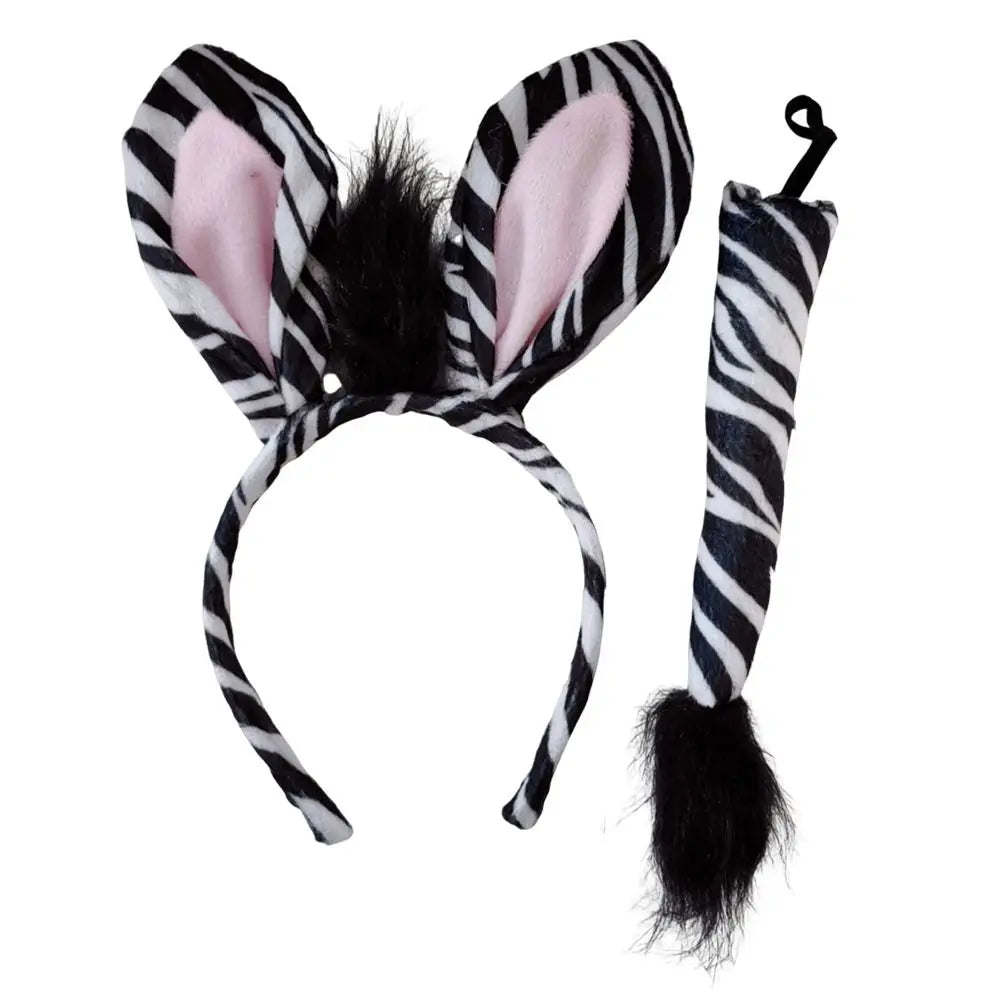 Cute Zebra Headband Set Funny Unique Animal Costume Props Performance Props Kids Wearable Kids Animal Headband Birthday Party Zpaxo