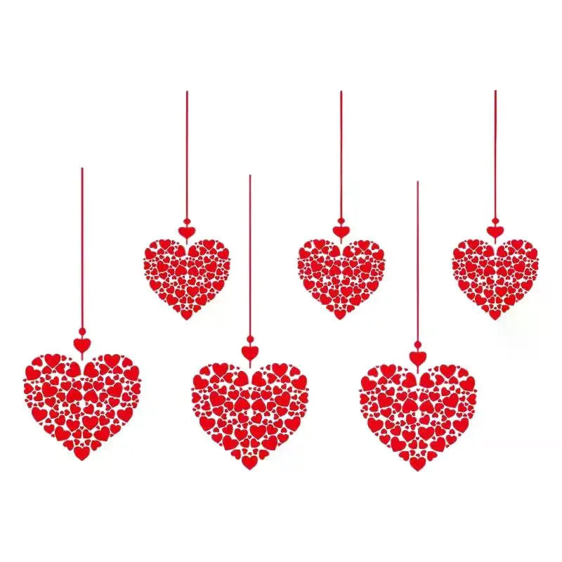 Valentine's Day Atmosphere Decorative Stickers Heart-shaped Glass Zpaxo
