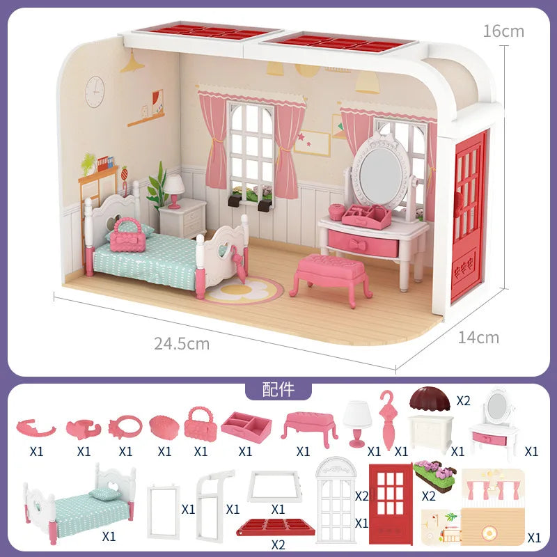 Dollhouse Miniature Furniture Living Room Bedroom Bathroom Doll House Zpaxo Bedroom Sun Room