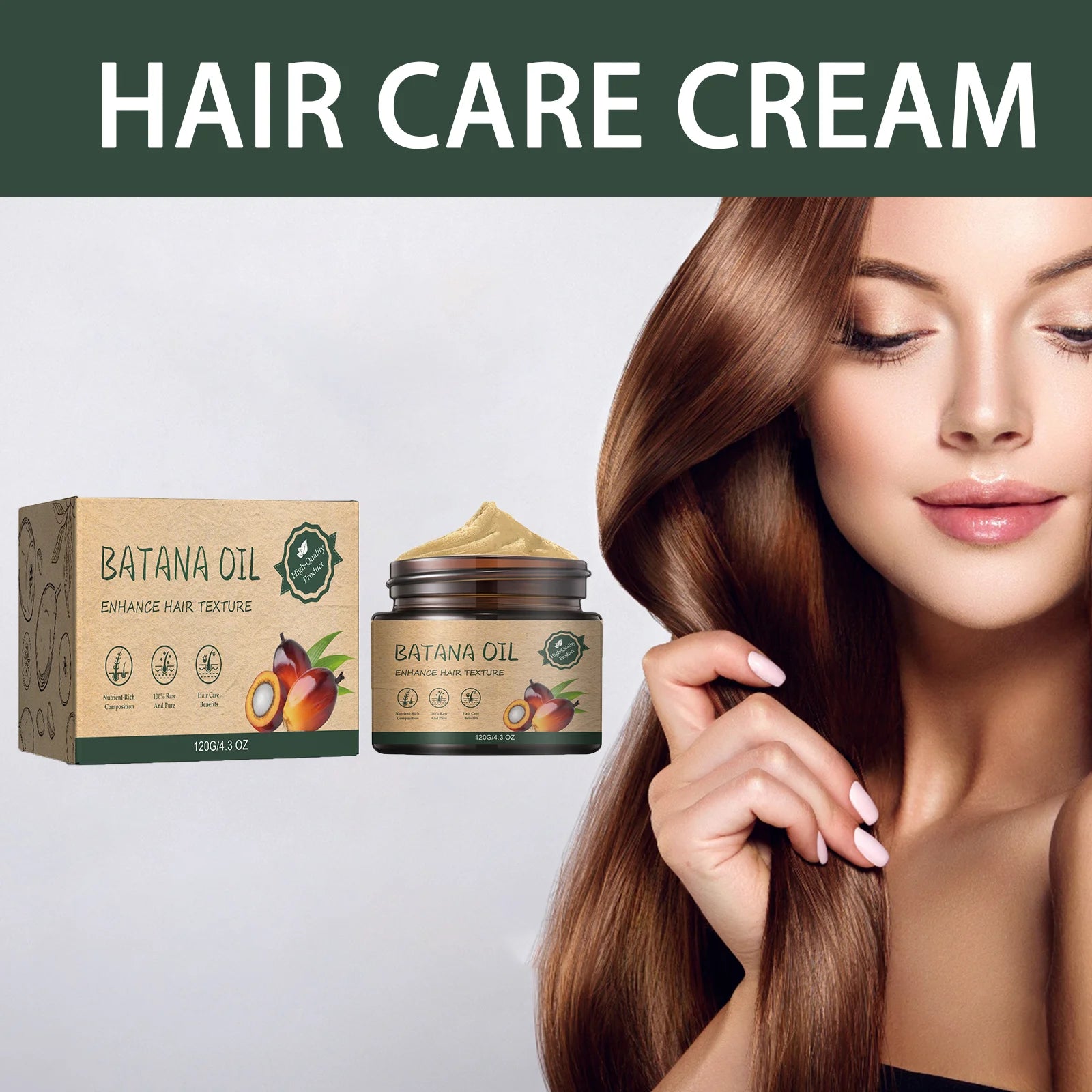 Batana Oil Hair Cream – Repair, Moisturize & Smooth Frizzy Hair Hair Care Cream Zpaxo