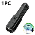 Powerful LED Flashlight Rechargeable USB Waterproof Zoom Fishing Hunting Camping High Lumen Tactical Flashlight LED Torch Zpaxo 1PC ZOOM