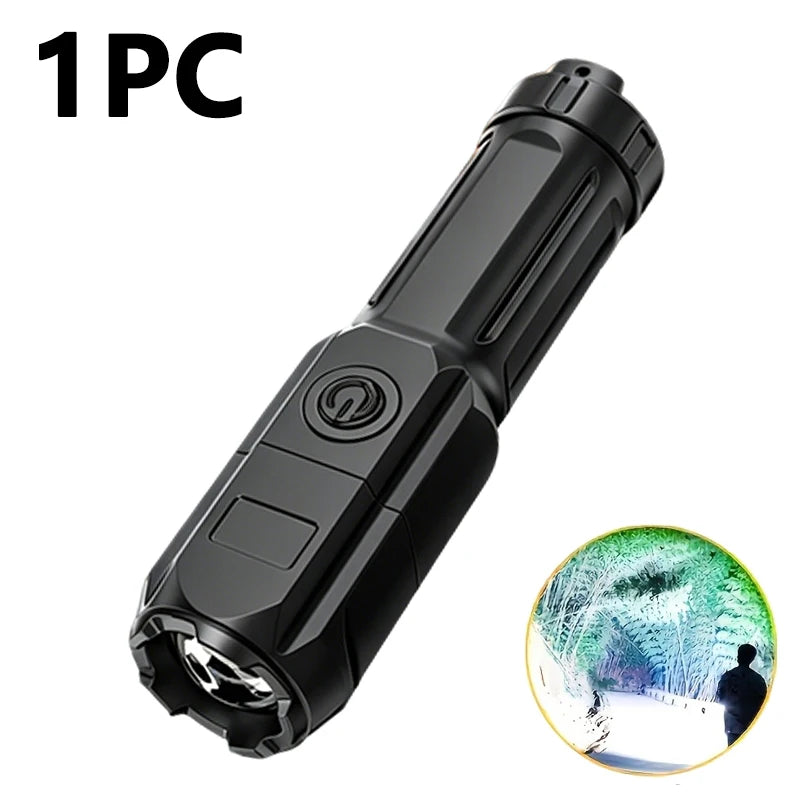 Powerful LED Flashlight Rechargeable USB Waterproof Zoom Fishing Hunting Camping High Lumen Tactical Flashlight LED Torch Zpaxo 1PC ZOOM