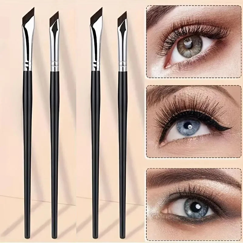 Ultra-Thin Angled Eyeliner & Eyebrow Brush Set | Precision Makeup