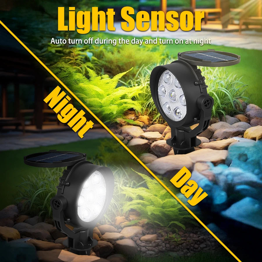 7 LED Solar Garden Spotlight – IP65 Dimmable Outdoor Lawn Light
