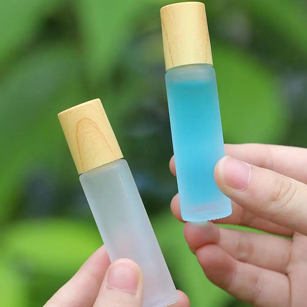 1/2/3PCS Refillable Rollerball Bottles Empty Essential Oils Roller Bottles Glass Roll On Bottles For Perfume (10ml） Zpaxo