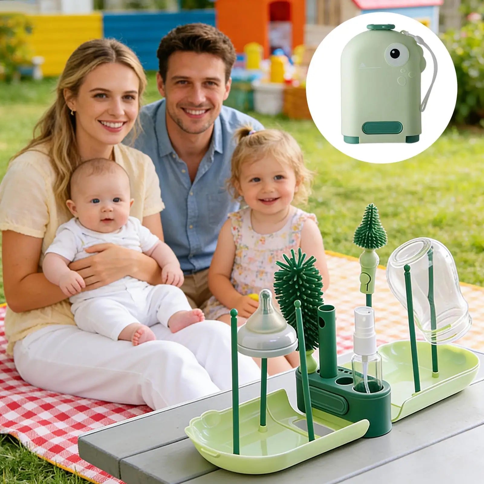 Kids Bottle Cleaning Kit Portable Multifunctional Cleaning Kit Storage Box Cup Washing Cleaner Kit For Adults Lovers Families Zpaxo