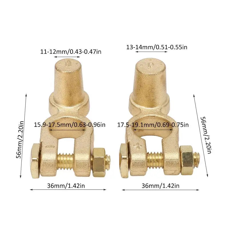 SAE to JIS Brass Car Battery Terminal Connectors – Pair