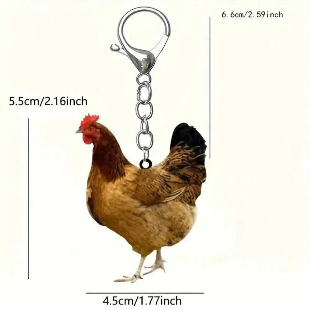 Hanging Accessory Rooster Chicken Acrylic Keychain Hen Acrylic Backpack Pendant Funny Creative Bag Hanging Couple Zpaxo
