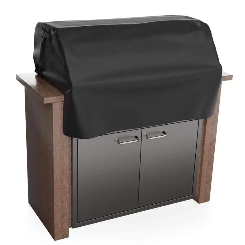 BBQ Grill Top Cover Water Resistant Built In Grill Cover Dust Cover 210D Oxford Cloth Barbecue Grill Cover Camping Accessories Zpaxo