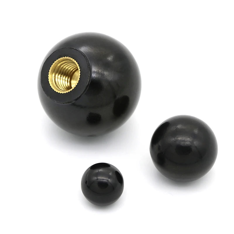Black Plastic M4 M5 M6 M8 M10 M12 Thread Ball Shaped Head Clamping