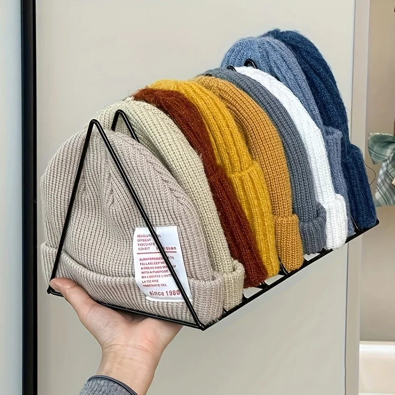 9-Compartment Metal Hat Organizer Space Saving Rack Baseball&knit