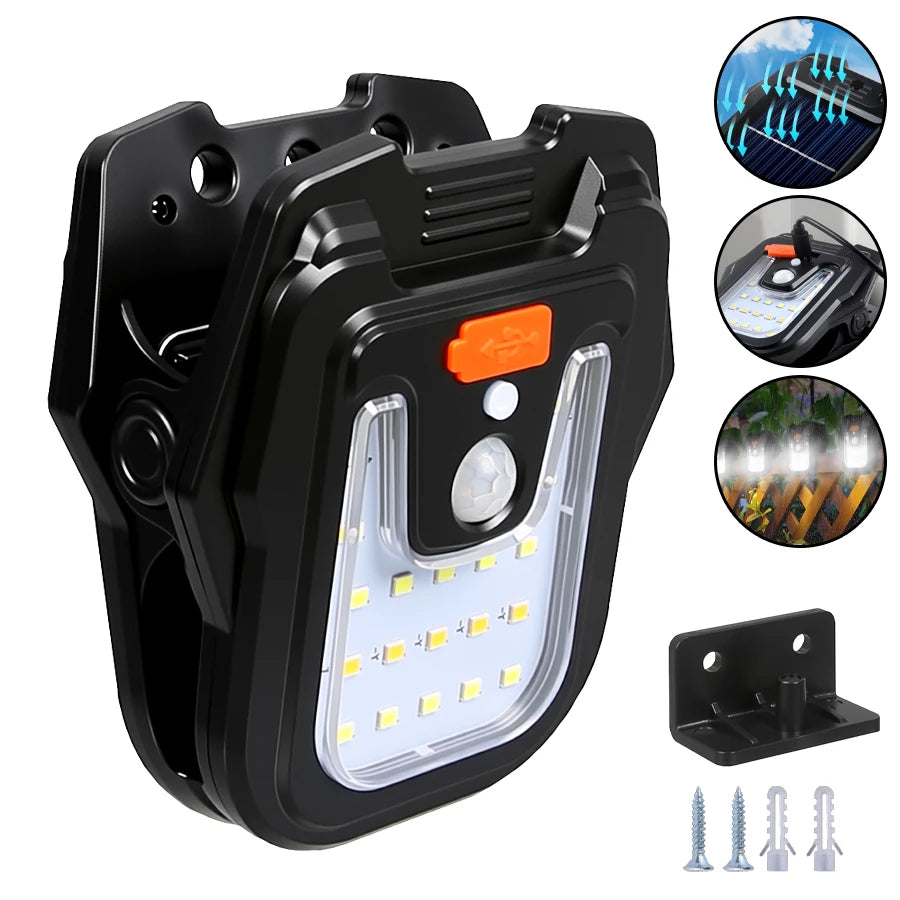 19 LED Solar Clip Light – Motion Sensor Waterproof Garden Lamp Solar Garden Light Zpaxo 1PC