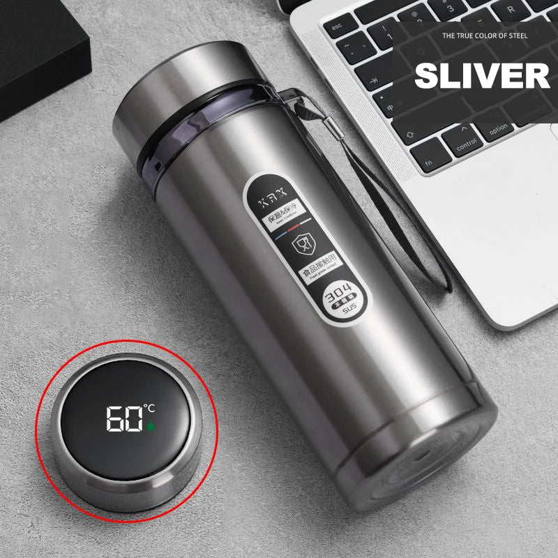 Vacuum Flask Portable Cups Stainless Steel Thermos Bottle LED