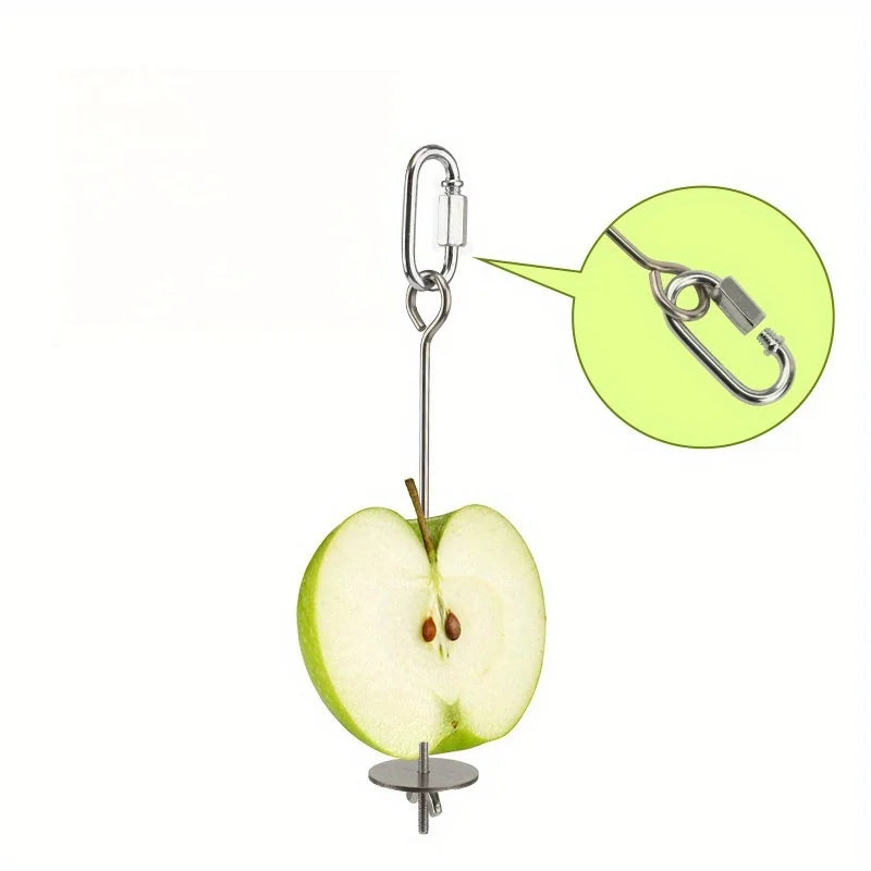 Stainless Steel Parrot Feeder Hanging Fresh Vegetables Juicy Fruits Zpaxo