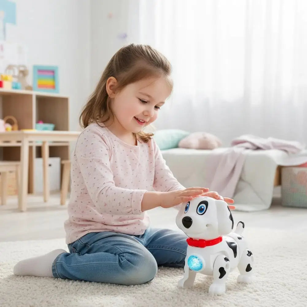 1/2PCS Toy Dog Adorable Dalmatian Interactive Light Electric Musical Puppy Bionic Walking Dynamic music for Small Babies Infant Zpaxo