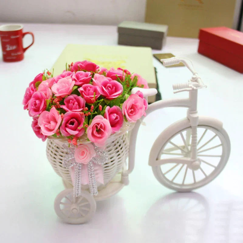 Design Flower Basket Storage Party Decoration New Plastic White Tricycle Bike Zpaxo
