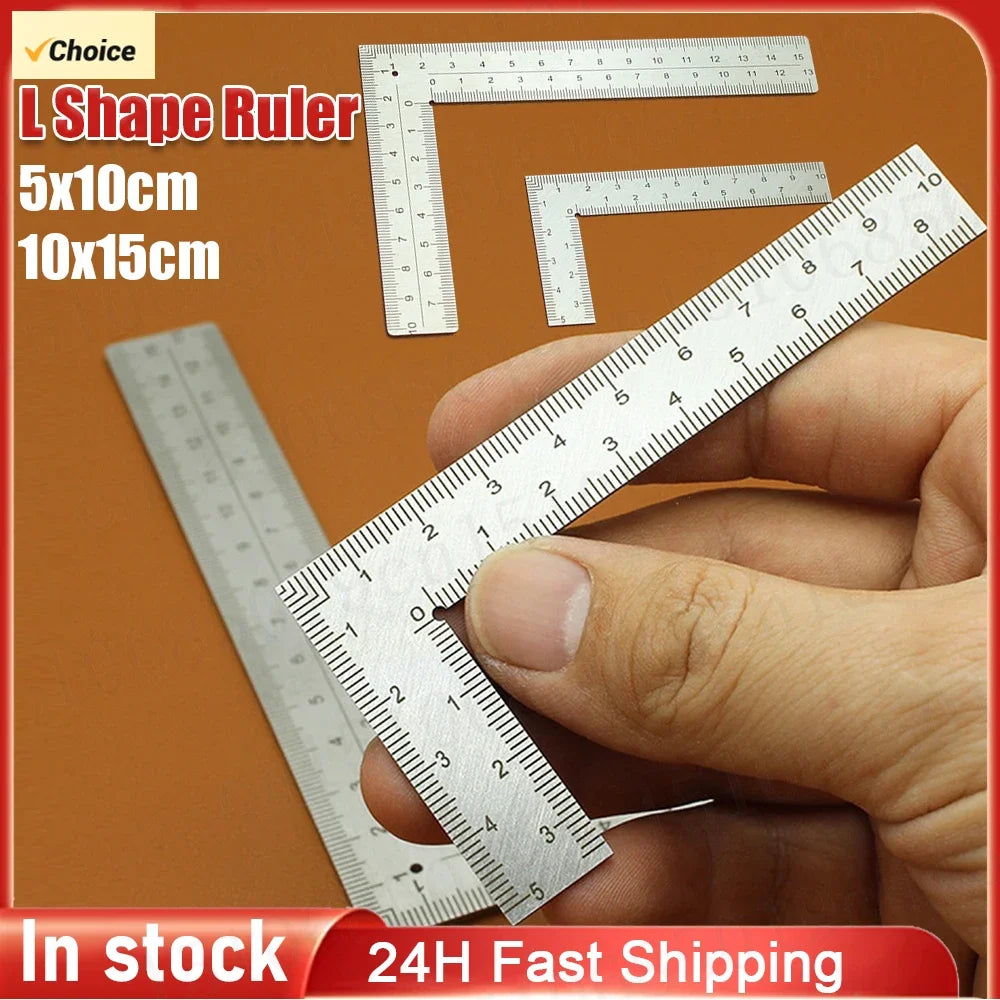 90 Degree Angle Ruler Stainless Steel L Shape Measuring Tool Metal