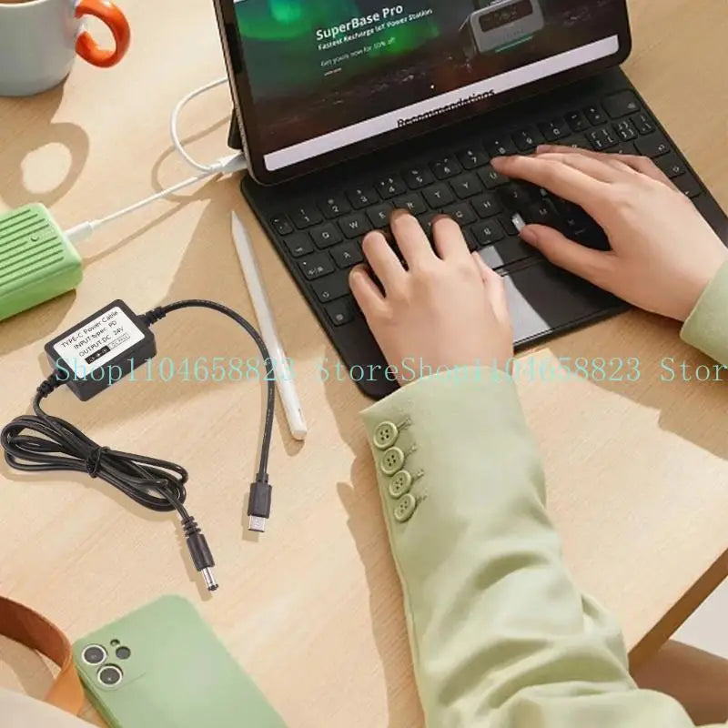 USB TypeC 20V to DC24V 5.5x2.1mm Power Cable 12V 15V 20V In 24V Out for 24V Cameras and Speaker Led Lights Power Supply Zpaxo