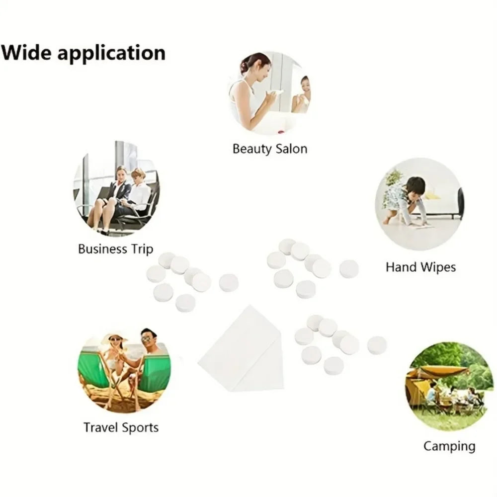 100PCS Compressed Towel Soft Disposable Coin Tissue Portable Mini Compressed Towel Absorbent Travel BBQ Outdoor Camping Zpaxo